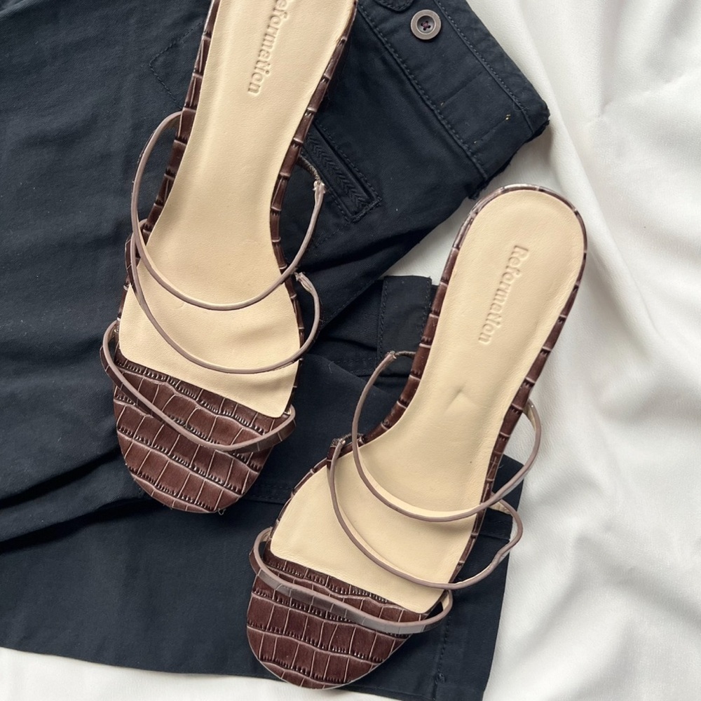 ⭐️REFORMATION Croc Sandal Heels ⭐️